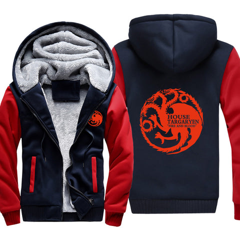 Image of Game of Thrones Jackets - Solid Color Viserys Targaryen Icon Fleece Jacket