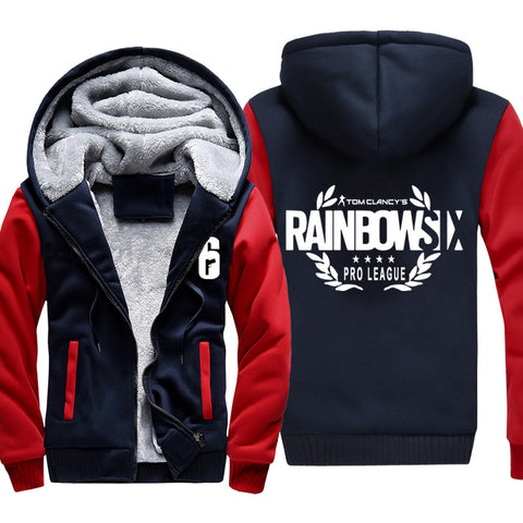 Image of Rainbow Six Jackets - Solid Color Rainbow Six Game White Icon Super Cool Fleece Jacket
