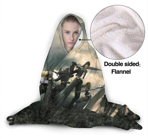 Image of Final Fantasy Hooded Blankets - Anime Fleece Flannel Blankets