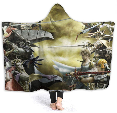Image of Anime Fleece Flannel Hooded Blankets - Final Fantasy Travel Blankets