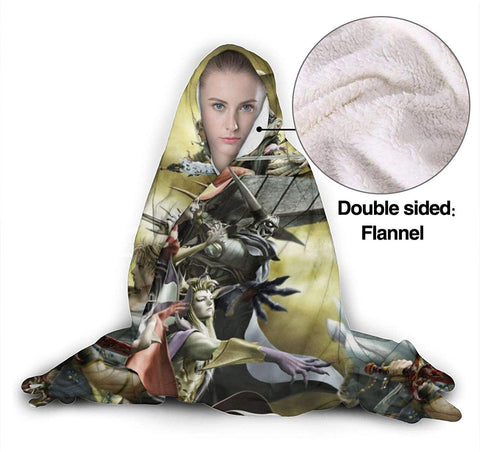 Image of Anime Fleece Flannel Hooded Blankets - Final Fantasy Travel Blankets