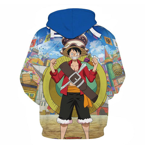 Image of One Piece Anime Luffy Hoodie - Casual Hooded  Pullovers