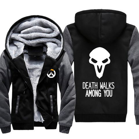 Image of Overwatch Death Walks Jackets- Zip Up Among You Fleece Jacket
