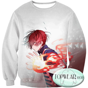 My Hero Academia Sweatshirts - Fire Ice Shoto Todoroki Fan Sweatshirt