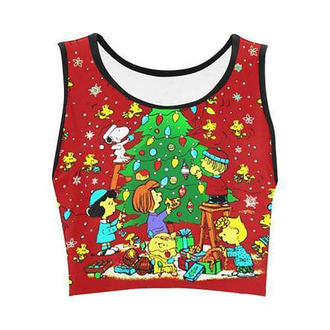 Image of Christmas Decorating Hoodies - Pullover Red Snoopy Peanuts Hoodie