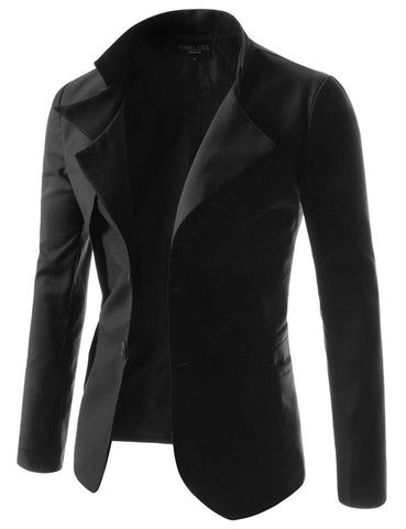 Image of Men's Goth Vintage Stand Collar Irregular Design Suit Jacket