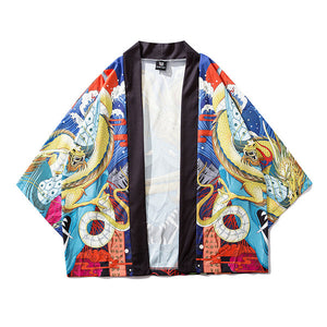 Men Cardigan Kimono Japanese Style  Summer Outerwear