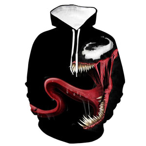 Spiderman Hoodies - Cool Marvel Villain Venom Monster 3D Hoodie