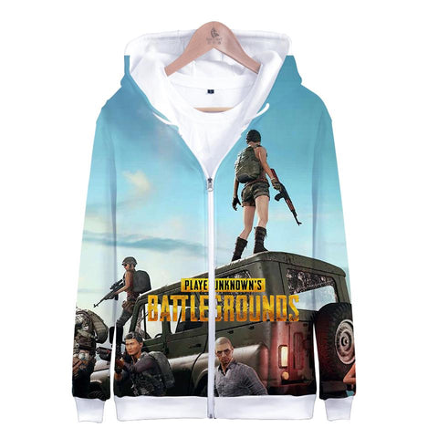 Image of PUBG 3D Zipper Pullover - Game Playerunknown's Battlegrounds Hoodies