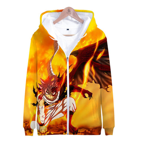 Image of Fairy Tail 3D Print Zipper Hoodies Sweatshirts - Casual Hooded Jacket