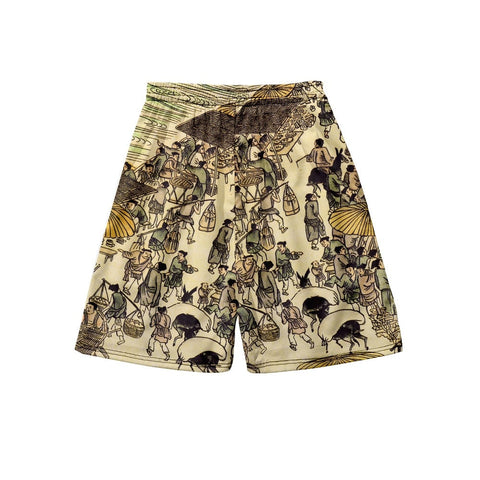 Image of Fashion Casual  Printed Harajuku Japan Style Men Beach Shorts