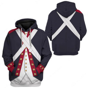 Historical Personage Continental Army 3D Printed Cosplay Hoodie