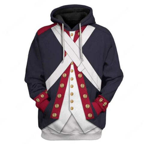 Image of Historical Personage Continental Army 3D Printed Cosplay Hoodie