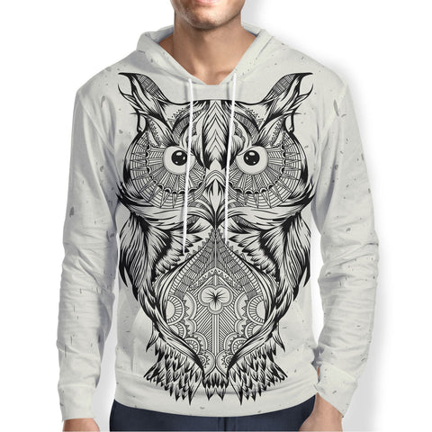 Image of Black and White Owl Hoodie