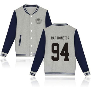 BTS Coat - BTS RAP MONSTER Striped Super Cool Jacket