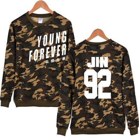 Image of BTS Sweatshirt - BTS Young Forever Member Name Sweatshirt