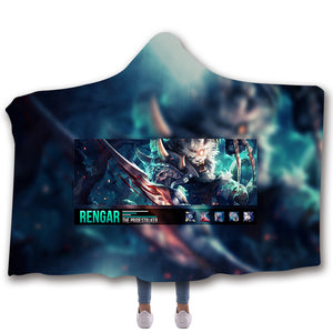 LOL Hooded Blankets - LOL RENGAR Icon Super Cool Fleece Hooded Blanket