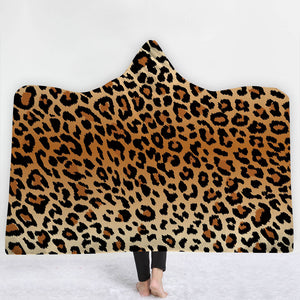 Animal Hooded Blankets - Animal Tiger Series Pattern Icon Fleece Hooded Blanket