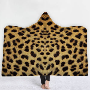 Animal Hooded Blankets - Animal Series Leopard Print Icon Fleece Hooded Blanket