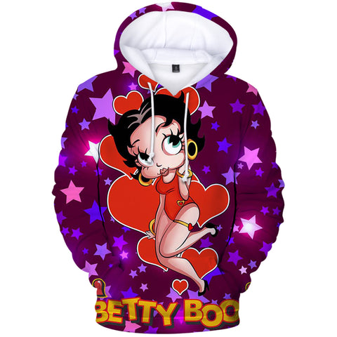 Image of 3D Printed Betty Boop Hoodies Pullovers Sweatshirt