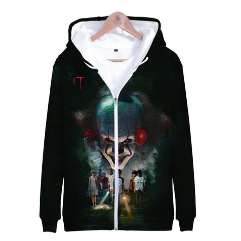 Image of Stephen King's It The Pennywise IT Clown Zipper Hoodies