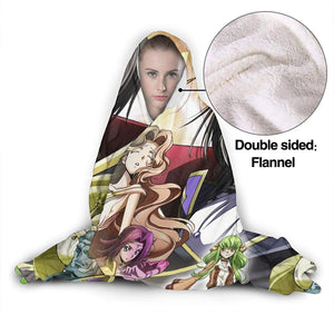 Anime Code Geass Flannel Hooded Blanket