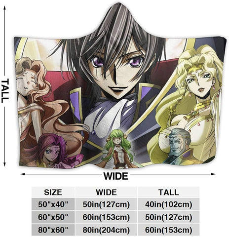 Image of Anime Code Geass Flannel Hooded Blanket