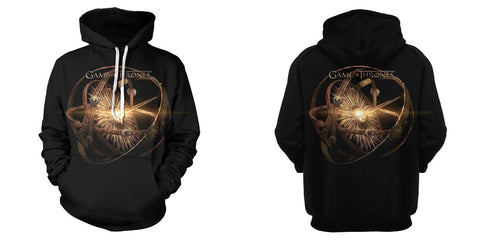 Image of Game of Thrones Hoodie——Greyjoy Unisex 3D Print "Gear Sun" Hoodie