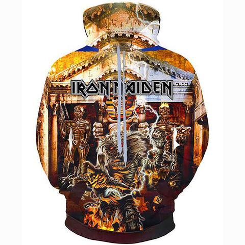 Image of Iron Maiden Hoodie Couple Sweatshirt - Unisex Real Dead One 3D Print Hoody Jacket