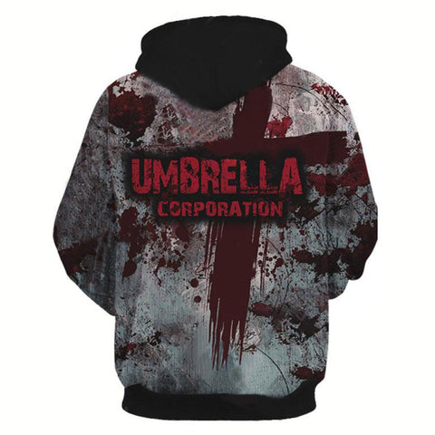 Image of Unsiex Umbrella Corporation Hoodies Resident Evil Pullover 3D Print Jacket