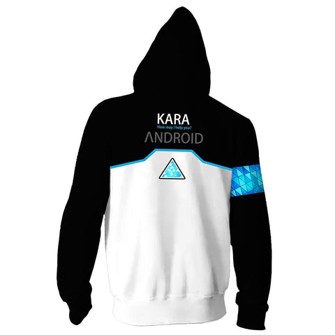 Image of Unisex Kara Hoodies Detroit Become Human Zip Up 3D Print Jacket