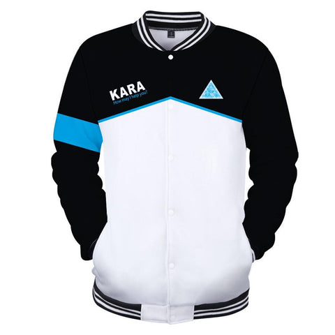 Image of Unisex Jacket Detroit Become Human Kara/RK800 Baseball Uniform Jacket