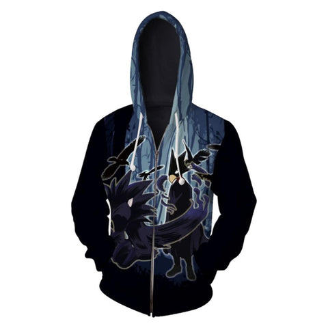 Image of Unisex My Hero Academia Hoodies Tokoyami Fumikage Printed Zip Up Jacket Sweatshirt