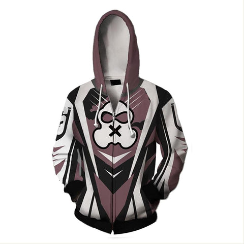 Image of Unisex Mute Hoodies Rainbow Six Siege Zip Up 3D Print Jacket