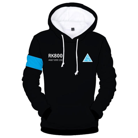 Image of Unisex Connor RK800 Hoodies——Detroit Become Human Pullover 3D Print Hoodies