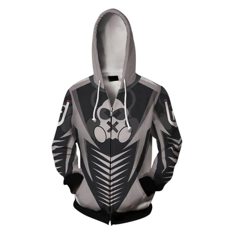 Image of Unisex Mute Hoodies Rainbow Six Siege Zip Up 3D Print Jacket