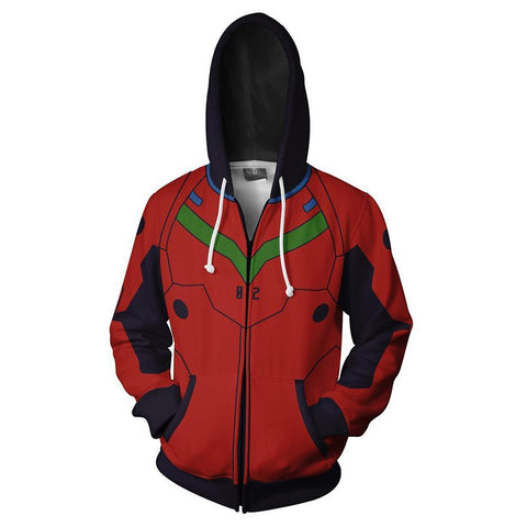 Image of Unisex Asuka Langley Soryu Hoodies EVA Zip Up 3D Print Jacket