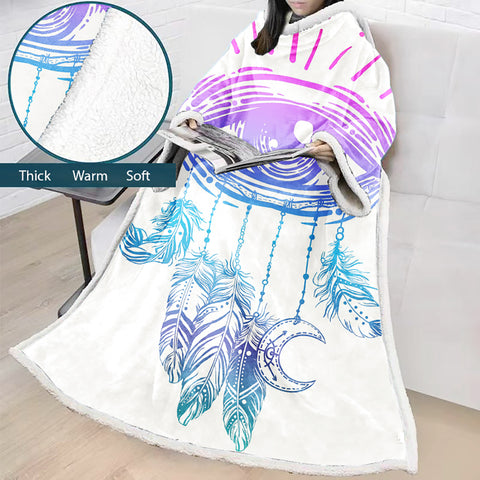 Image of Digital Printed Blanket Dream Catcher - Blanket Robe With Sleeves