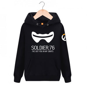 Overwatch Soldier 76 Hoodies - Pullover Black  Hoodie