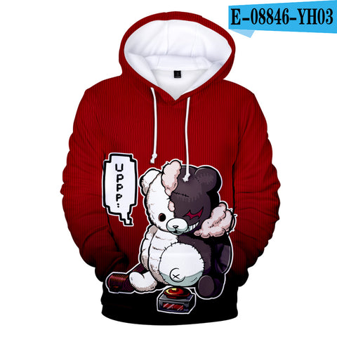 Image of Danganronpa Monokuma Unisex 3D Hoodie Sweatshirt Hooded Streetwear