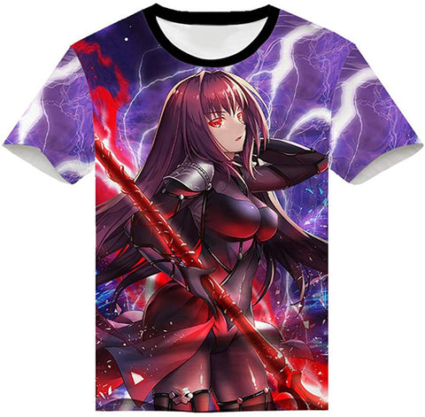 Image of Fate Zero Fate/Stay Night Hoodies - 3D Printed Anime T-Shirt Funny Short Sleeve Tee Tops