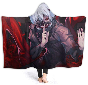 Anime Tokyo Ghoul Hooded Blanket - Flannel Hooded Cloak