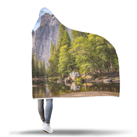 Image of Natural Landscapes Hooded Blanket - Yosemite Half Dome Blanket