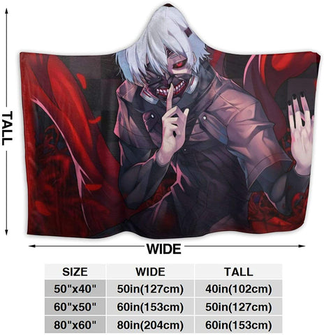 Image of Anime Tokyo Ghoul Hooded Blanket - Flannel Hooded Cloak