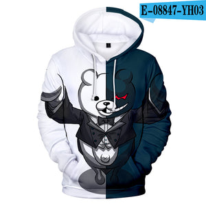 Danganronpa Monokuma Unisex 3D Hoodie Sweatshirt Hooded Streetwear