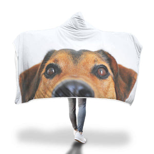 Hi There Dog Hooded Blanket - Cut Dog White Blanket