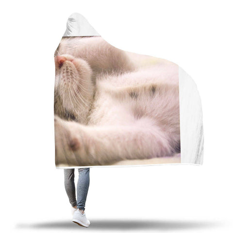 Image of Cats Hooded Blanket -  Acting Cute Blanket
