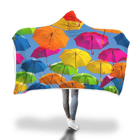 Image of You Can See Forever Hooded Blanket - Colorful Umbrella Blanket