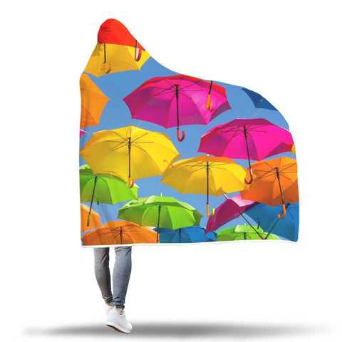 Image of You Can See Forever Hooded Blanket - Colorful Umbrella Blanket