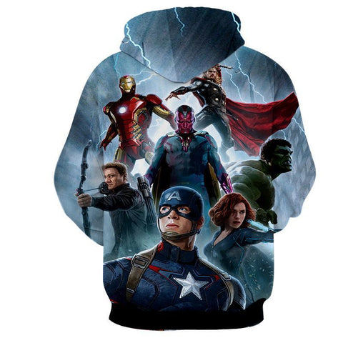 Image of The Avengers Iron Man Captain America Hulk & All Other Hoodies - Pullover Blue Hoodie